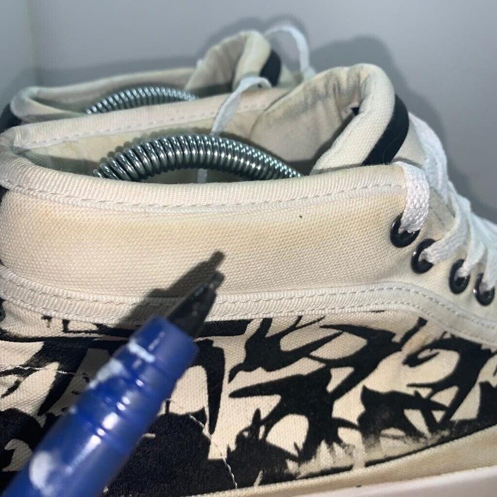 Puma McQ Alexander McQueen Men’s 8 Swallow Swarm White Canvas High Top Sneaker - Picture 12 of 12